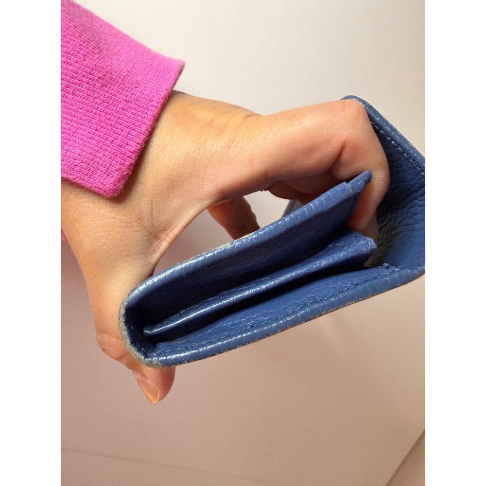 Gucci Interlocking G Continental Wallet Blue Pebbled Calfskin Gold Hardware - Picture 7 of 14